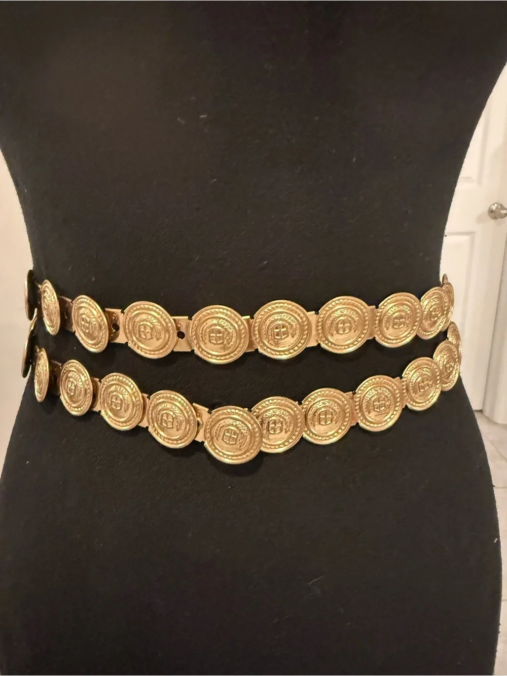 Double Strand Gold Coin-Link Waist Belt